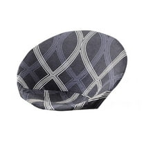 Round Saucer Chair Cover Slipcover, Stretch Jacquard Moon Chair Slipcovers for Adults Saucer Chair, Removable Polyester Soft Chair Covers Saucer Chair Furniture Protector for Living Room-F