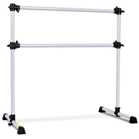 Costway 4' Portable Double Freestanding Ballet Barre Stretch Dance Bar Height