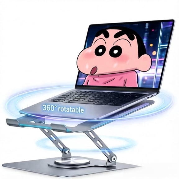 Adjustable Laptop Stand, 360° Rotating Ergonomic Riser, Foldable Portable for 10-16" Laptops