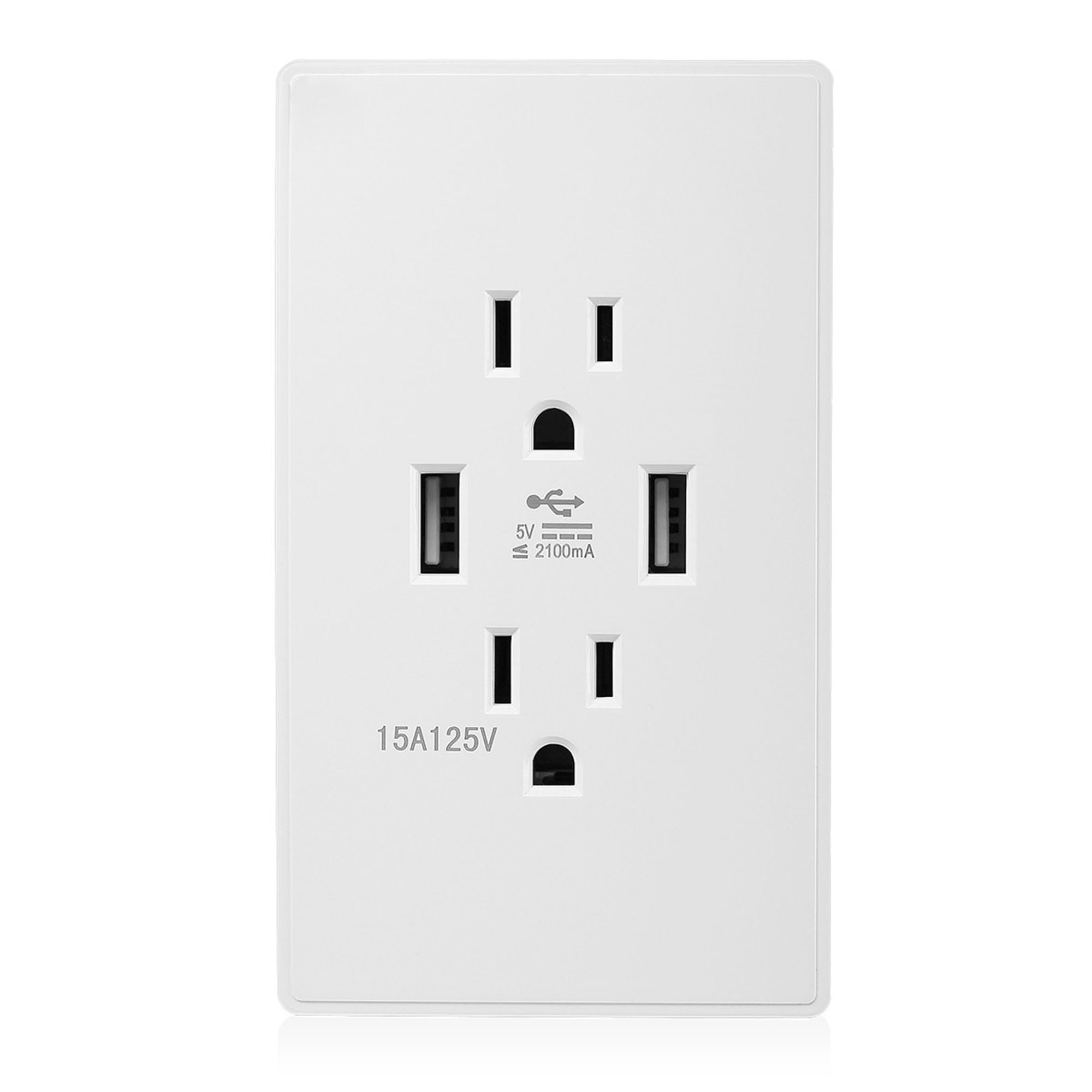Details about   US Double Plug Power Wall Socket Plate USB Port SmratPhones Charge Outlet AT 