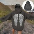 thumbnail image 6 of Yuanlong Womens Hoodie Oversized Pullover Sweatshirt With Sequin Wings Design Stylish Daily Wear Party Outwear Lady Tops, 6 of 6