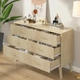 thumbnail image 5 of 6 Drawer Dresser for Bedroom, 46.85" Wide Modern Wood Chest of Drawers with Fluted Design, Boho Dresser TV Stand for Closet, Living Room, Hallway, 5 of 9