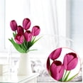 thumbnail image 4 of Btomtd 6-Heads Silk Flowers, 13 Inch Artificial Mini Tulips, Wedding Fake Flowers Arrangements, Home Decoration (Dark Purple), 4 of 9