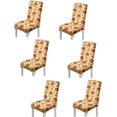 thumbnail image 3 of Turkey Pumpkin Thanksgiving Chair Covers Set of 6 Soft Spandex Removable Fall Chair Covers for Dining Chairs Stretchable Polyester Washable Parsons Chairs Slipcover for Restaurant Banquet, 3 of 7