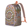 thumbnail image 2 of Floral Boho Mandala Print Laptop Backpack for Women Men, Lightweight Durable Bookbag for College School, Large Capacity Rucksack for Work Travel Gift, 2 of 5