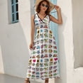 thumbnail image 5 of Whole Alphabet Abc Monogram Hand Drawn Colorful Womens Night Club Maxi Dress V Neck Sleeveless Bohemia Long Dresses, 5 of 9