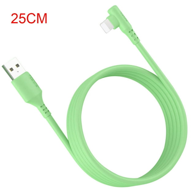 5A Charging Cable Mobile Phone USB Elbow Data Transmission Cable Phone Elbow Charging Cord 0.25m for iOS