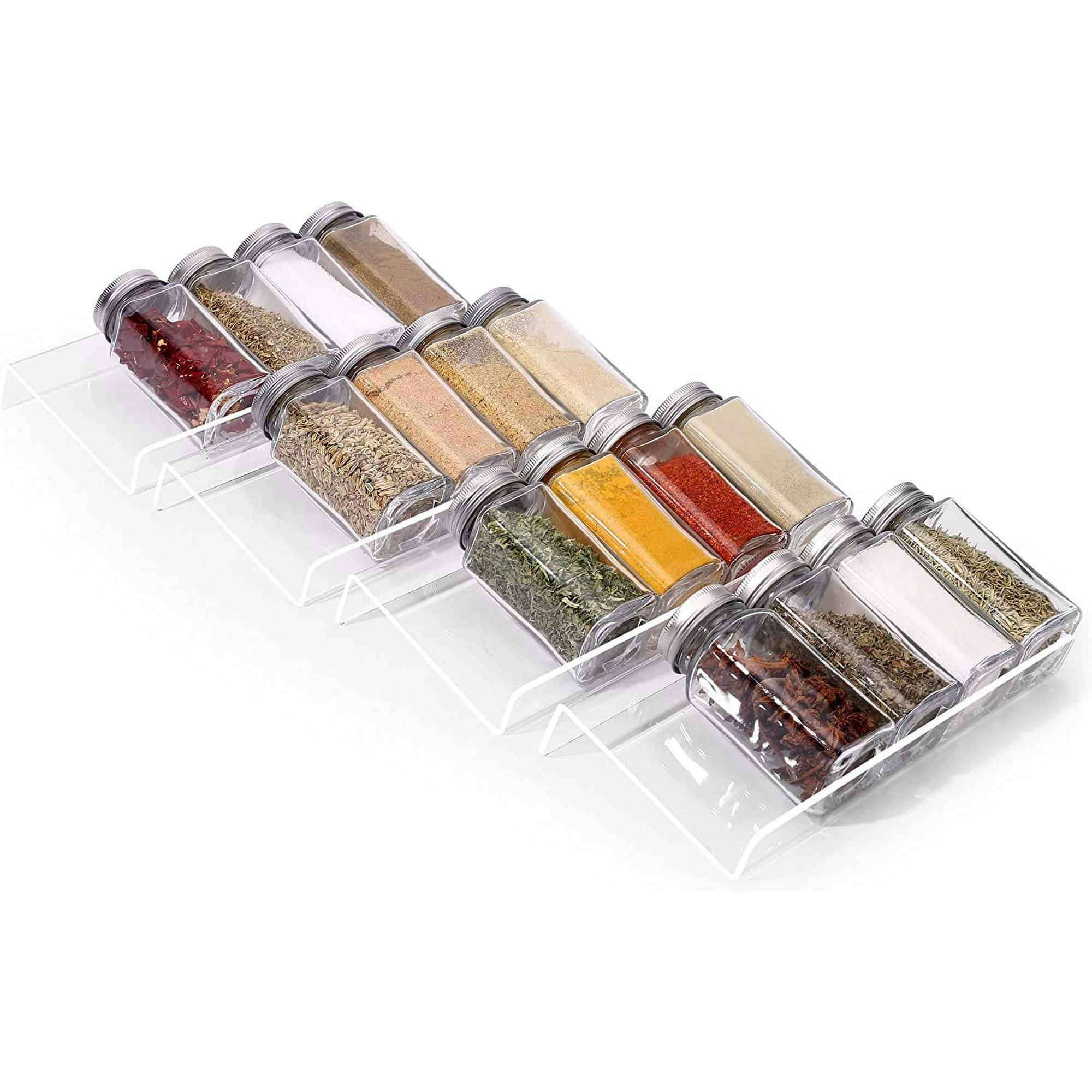 Shiyou-organisateur De Tiroir à Épices En Acrylique Transparent, 4 Niveaux - 1 Ensemble De Pots à Épices Pour Tiroirs/comptoir (Bocaux Non Inclus