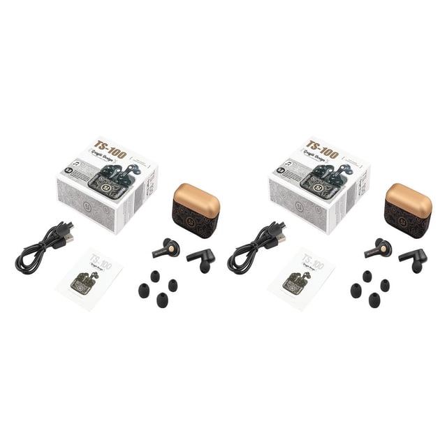 Inteprter Auricular inalámbrico 5.0 con caja de carga de micrófono Auriculares de juego para auriculares deportivos para Android RT Negro 2Conjunto