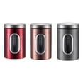 thumbnail image 1 of 2DXuixsh Kitchen Canisters Modern Airtight Flour and Sugar Containers Set Of 3 Storage Canister Container Set Food Canister Jars for Tea Sugar Flour Storage Kitchen Decor White, 1 of 9