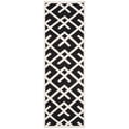 thumbnail image 3 of SAFAVIEH Dhurrie Brianna Geometric Moroccan Wool Runner Rug, Black/Ivory, 2'6" x 12', 3 of 10