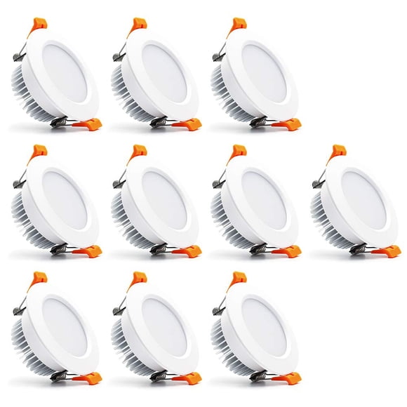 3 inch Dimmable LED Recessed Lighting, 7W Retrofit Downlight, 4000K Natural White, CRI 80 with LED Driver, as AC 110V Ceiling Light Fixture for Livin
