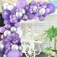 thumbnail image 3 of Ensemble de 109 Pcs de Ballons Couronne Papillon Violet Kit Guirlande de Ballons Violet, 3 of 8