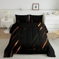 thumbnail image 2 of Castle Fairy Orange Lines 2pcs Bedding Comforter Set,Neon Lights Twin Comforter Sets,Geometric Stripes Breathable Bedding Set,Lightweight Abstract Room Decor,Reversible, 2 of 6
