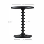 Linon Spectrum 18.5 Round Spindle Accent Table in Black Painted Wood