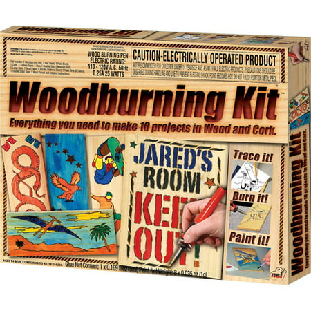 NSI Wood Burning Kit, Everything you need to make 10 projects in Wood, Leather and Cork