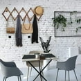thumbnail image 5 of Accordion Wall Hanger, Wooden Coat Rack Wall Mounted, Hat & Cap Hook Rack, 16 Peg Hooks, Walnut Color, 5 of 5