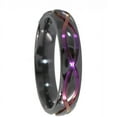 thumbnail image 4 of 5mm Half-Round Black Zirconium Ring with the Infinity Symbol Anodized in Purple, 4 of 5
