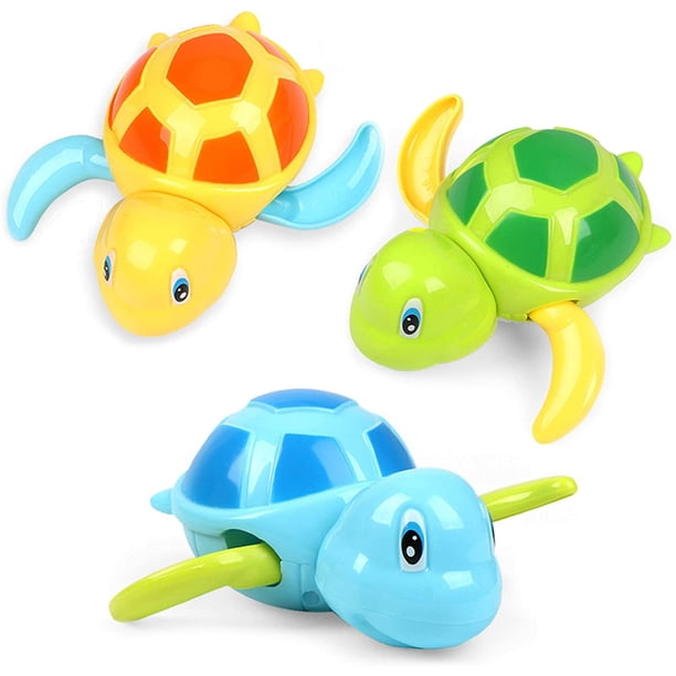 Juguetes de piscina para niños, juguetes de baño de tortuga de natación con mecanismo de relojería divertidos para bebés, lindos juguetes flotantes de agua para bañera, regalos para niños y niñas en
