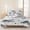 Porcelain White, Azure Blue, Steel Gray, Mist, variant on 3 Pieces Queen Quilt Set,Golden Moons Mystical Evening Soft Bedding Sets with 1 Quilt & 2 Pillow Shams,Celestial Cloud Black Sky Summer Bedspread Lightweight Coverlet Comforter for All Season