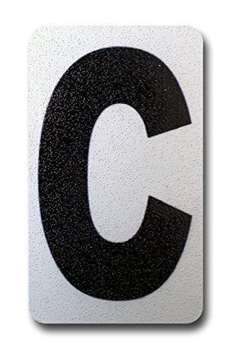 Curb-N-Sign Individual Peel & Stick, Reflective Aluminum Numbers/Letters, Sticks to Concrete, Wood, Metal, Tile, Brick, Glass, Paint, Stucco, Plastic, Rock, Perfect for Every Home, 4 Inches (C)