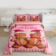 thumbnail image 2 of Manfei Girly Pink Cartoon Queen Comforter Set, Kawaii Gingerbread Man Bedding Comforter Set, Merry Christmas Reversible Bedding Set, Super Cozy Room Decor, 3-Piece, 2 of 8