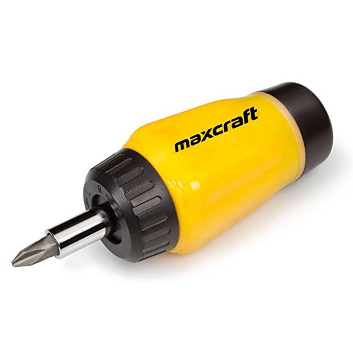 Maxcraft 60599 Gearless Stubby Ratchet Screwdriver 6 in 1 Bits Set Multi Bit Case Pack of 6