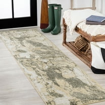 JONATHAN Y CONTEMPORARY POP 2 x 8 Runner Rug, Marmo Abstract Marbled - Gold/Gray, CTP201C-28