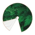 thumbnail image 3 of Salouo Green Leave Fern Christmas Tree Skirt 30" Farmhouse Christmas Decorations Snowman Xmas Tree Skirt Tree Mat for Holiday Party Decor, 3 of 8