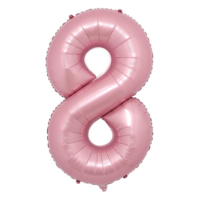 Globos de aluminio con números Ruinasi de 16 cm, color rosa, para fiesta de cumpleaños