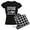 With Checker Pant, variant on CafePress - Sharks Will Kill You Women's Dark Pajamas - Women's Short Sleeve Print T-Shirt and Pants Dark Cotton Pajama Set