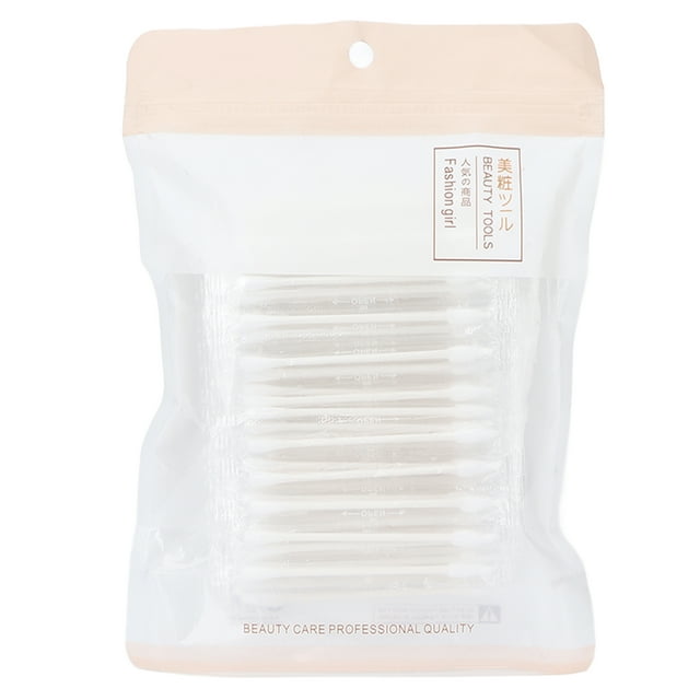 100 bastoncillos de algodón de doble punta, desechables, para limpieza y maquillaje, individuales.