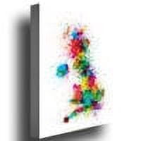 Trademark Art "UK - Paint Splashes" Canvas Wall Art by Michael Tompsett