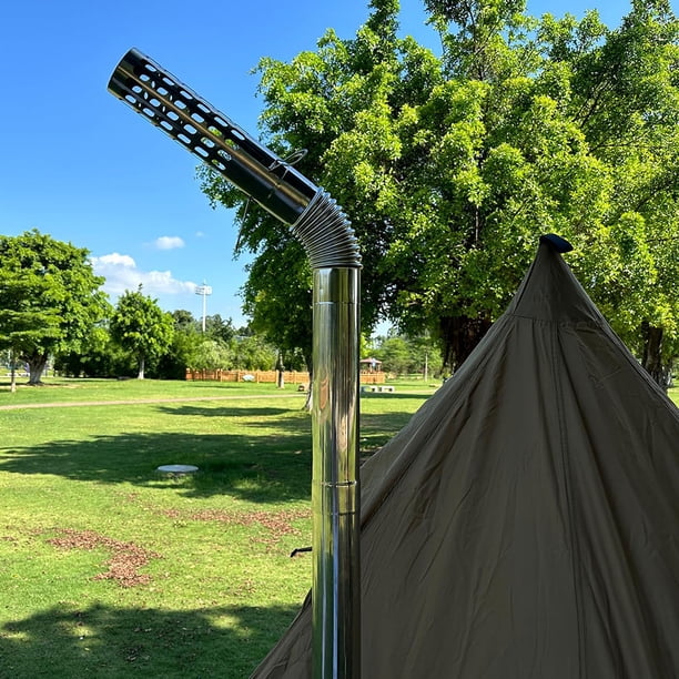 Stainless Steel Flexible Chimney Pipe – 19.7 X 2.4 Inch Adjustable Flue Exhaust For Tent Stoves, Wood Burners, And Camping Stove Accessories