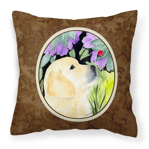 Carolines Treasures SS8245PW1414 Golden Retriever Fabric Decorative Pillow, 14Hx14W, multicolor