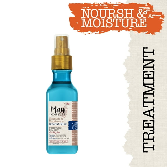 Maui Moisture Nourish   Coconut Milk Weightless Oil Mist, Hydration Hair Treatment, 4.2 fl oz