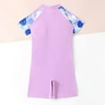 thumbnail image 5 of Gubotare Swim Suit for Girls Short Sleeve Girls Swimsuit - Rash Guard One Piece Bathing Suit - UPF 50+ Zipper Girls Swimwear Size 8-9T (Purple,8-9 Years), 5 of 8