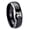 Black 2 Tone Polish Edge, variant on Pi Symbol Concave Black Tungsten Men Ring 10MM