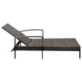 thumbnail image 5 of vidaXL Sun Lounger with Cushion Poly Rattan Brown, 5 of 5