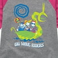 thumbnail image 3 of Nightmare Before Christmas - Big Wave Riders - Lock, Shock, & Barrel - Dragon Boat - Toddler And Youth Girls Raglan Graphic T-Shirt, 3 of 5