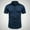Blue, variant on Summer Mens T-shirts Business Casual Solid Color Button Lapel Fashion Short Sleeve Shirt
