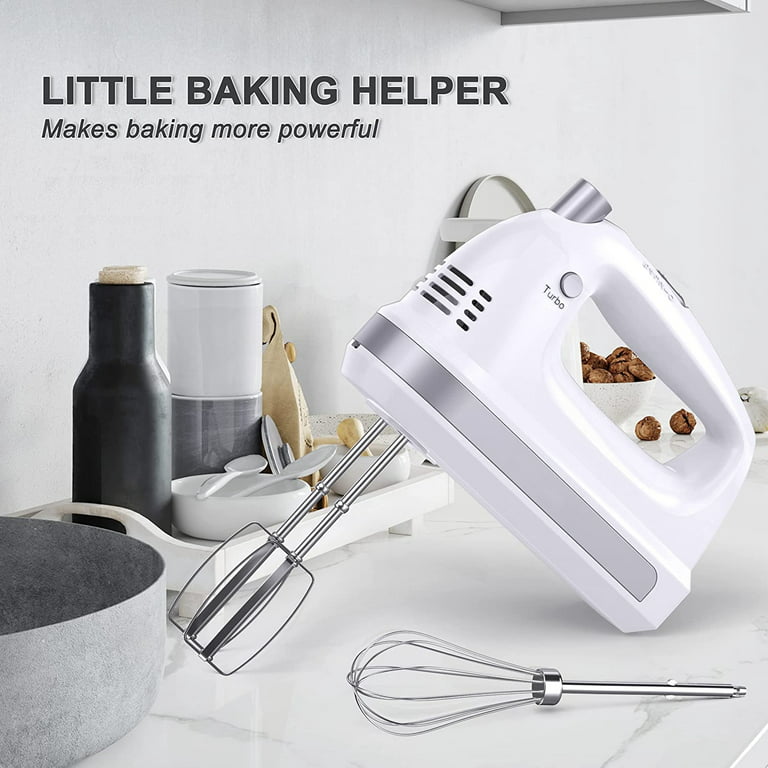 Hand Mixer, POWWA 5 Speed Electric Kitchen Handheld Mixers with 5 Food  Grade