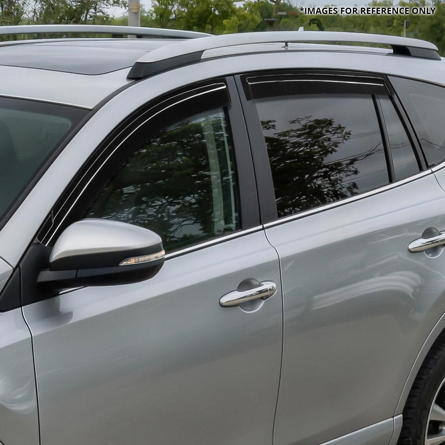 Nuvision Tape-On Window Visor Vent Shade Sun Rain Guard Deflector for 13-18 Toyota Rav4