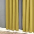 thumbnail image 3 of Home Soft Things Solid Blackout Curtains/Drapes Thermal Insulated Grommet Darkening Curtains, 2 Curtains and 2 Tiebacks Set - Jojoba Yellow - 54 x 96 inches, 3 of 7