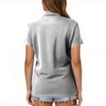 thumbnail image 4 of Lumtrix Women'S Polo Shirts Short Sleeve Classic Lightweigth Work Blouses Summer Business Casual Fashion Tops Gray S, 4 of 5