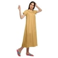thumbnail image 5 of Moomaya Solid Short Sleeve Nightdress For Women Cotton Sleepwear Gown, 5 of 6
