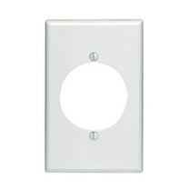 Leviton 80528-W 1-Gang Single Outlet Wall Plate, 2.147-Inch Diameter Receptacle Opening, Midway Size Cover, Thermoset Plastic, White