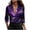 #0357-Purple, variant on Pounoo Womens 3/4 Sleeve Deep V Neck Floral Print Blouses Elegant Flower Pattern Slim Fit Breathable Office Casual Tops Spring Summer Work Fashion Outfits Gift