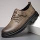 thumbnail image 1 of Zapatos de cuero para hombre, transpirables, de moda, para todo tipo de ocasiones, para negocios, informales, con cordones, suela suave, de caña baja, para trabajo, 1 of 5