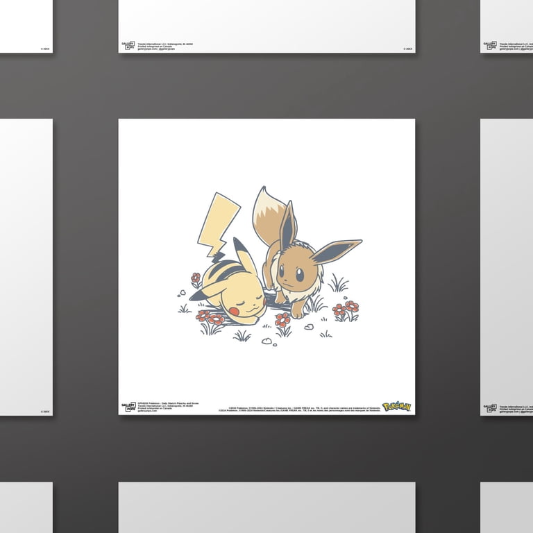 Gallery Pops Pokémon - Daily Sketch Pikachu and Eevee Wall Art